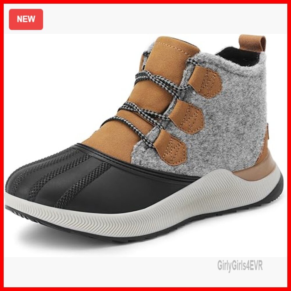Waterproof Ankle Snow Boots Lace Up Anti-Slip Winter Booties Women's Shoes